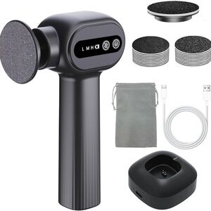 Black Hand Held Rechargeable Cordless Buffer Callus Remover